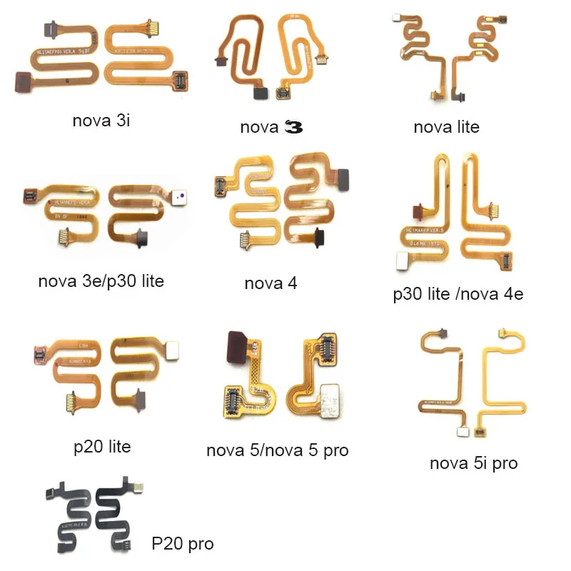 

For Huawei Nova 3 3i 4 4e 5 5i Pro P10 P20 Pro P30 Lite Home Button Fingerprint Touch ID Sensor Connector Flex Cable