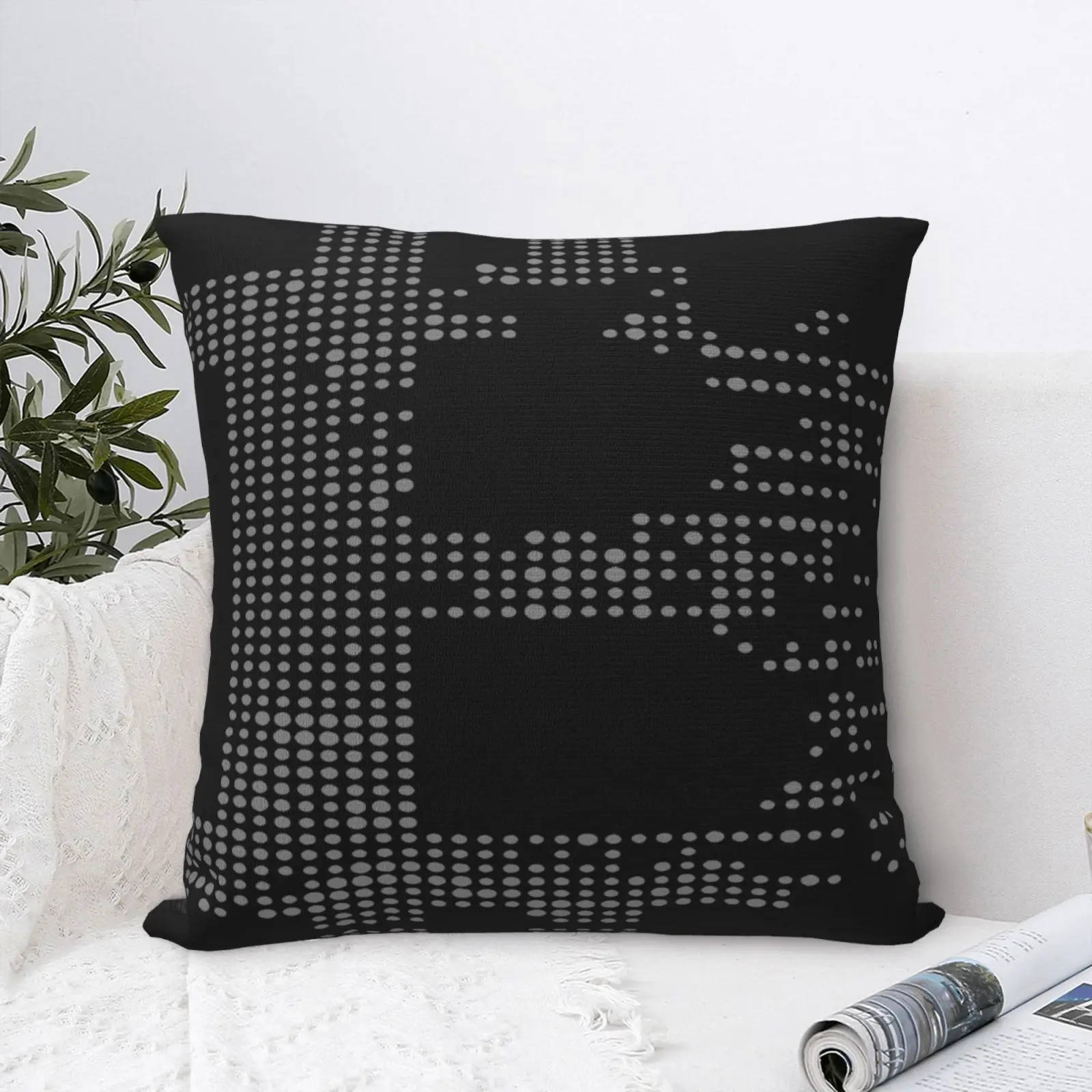 

Черная Подушка на молнии с блокчетом управления биткоином криптовалютой валютой