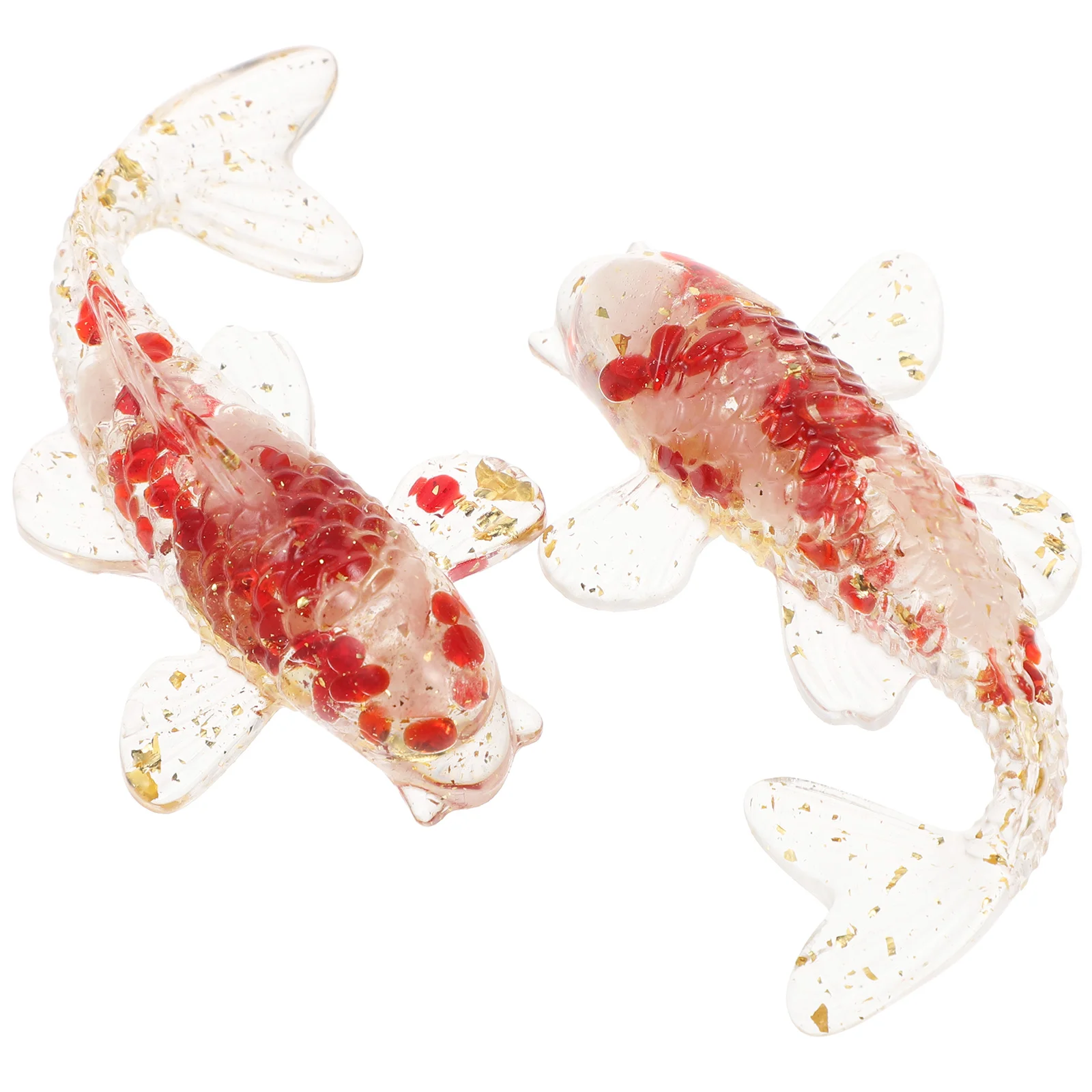 

2pcs Fish Sculpture Crystal Fish Figurine Fish Shaped Decoration Office Table Fish Decor