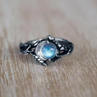 new alloy retro moon ring geometric pattern jewelry moonlight ring jewelry fashion attendance banquet ring