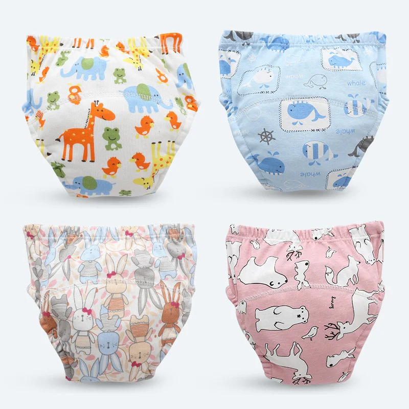

6 Layers Baby Diapers Washable Breathable Cotton Panties Newborn Cloth Nappy Underwear Potty Training Pant Eco Diaper pocket