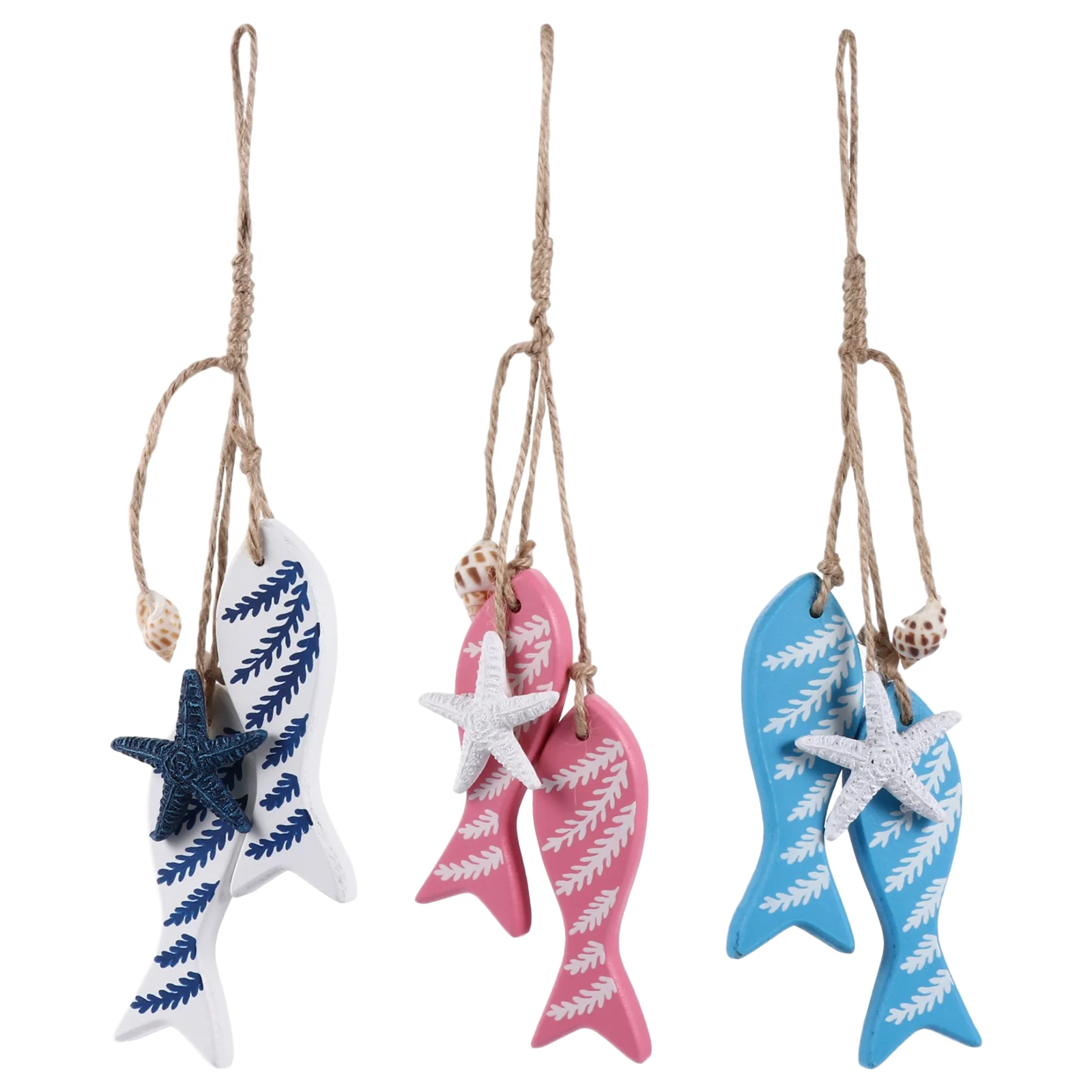

Wooden Small Fish Pendant Hanging Decor Ornament Pendants Wall Home Decorations
