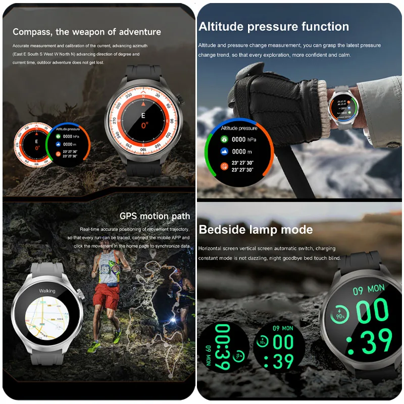 Новинка 2024 года для HUAWEI спортивные умные часы мужчин AMOLED-экран NFC GPS компас