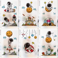 cartoon cute space astronaut electrostatic frosted glass film childrens window grille shading anti penetration privacy film