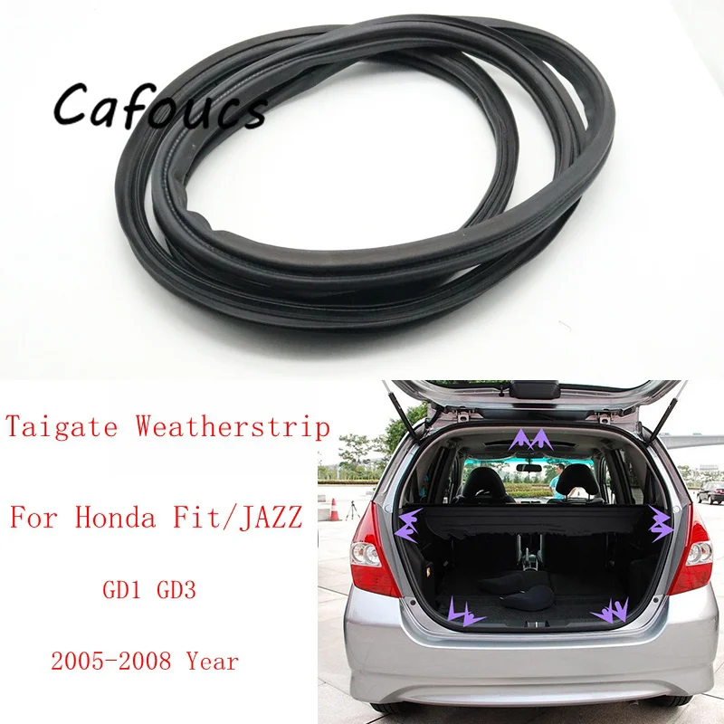 

Cafoucs Car Rear Trunk Taigate Weatherstrip Seal Strip Rubber For Honda FIT JAZZ Hatchback GD1 GD3 2005 2006 2007 2008