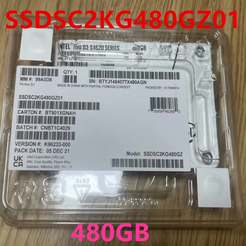 

Original New Solid State Drive For INTEL SSD D3-S4620 480GB 2.5" For SSDSC2KG480GZ01 SSDSC2KG480GZ