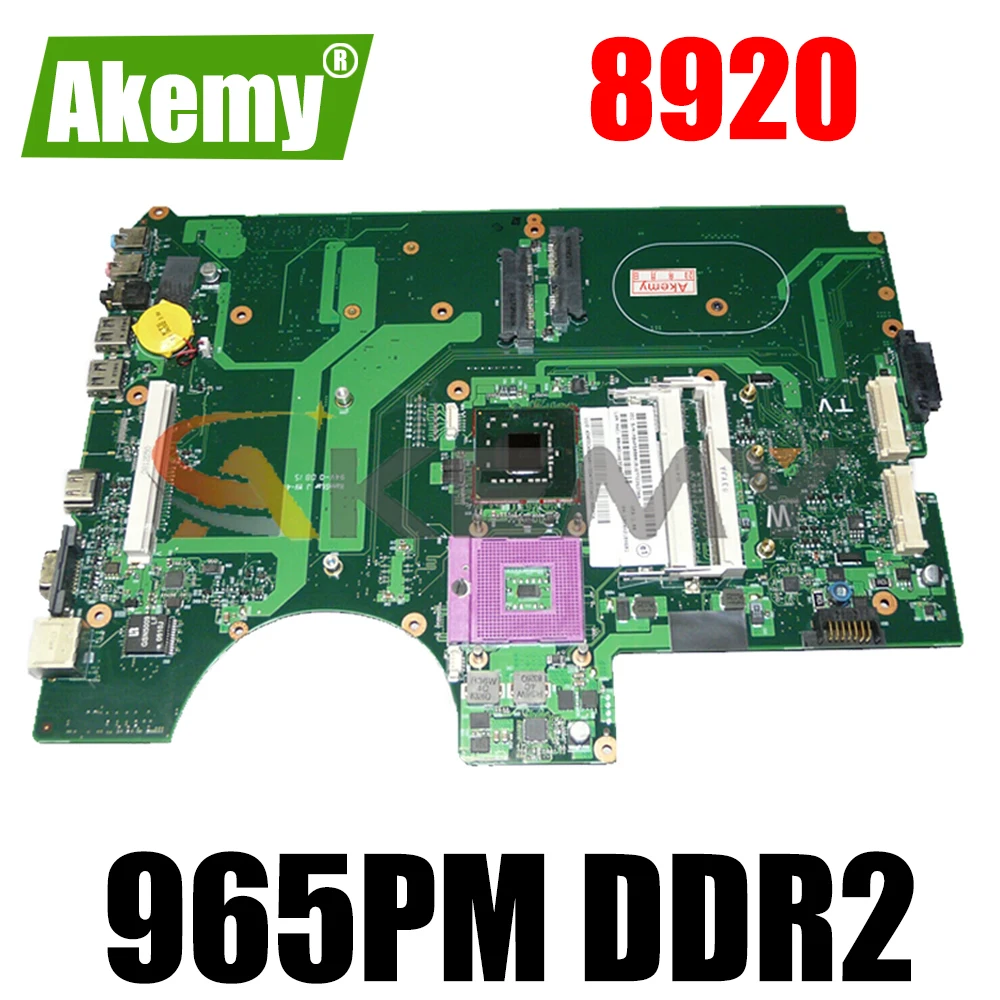 

AKEMY 6050A2184601-MB-A02 MBAP50B001 MB.AP50B.001 For acer aspire 8920 Laptop motherboard 965PM DDR2 with graphics slot