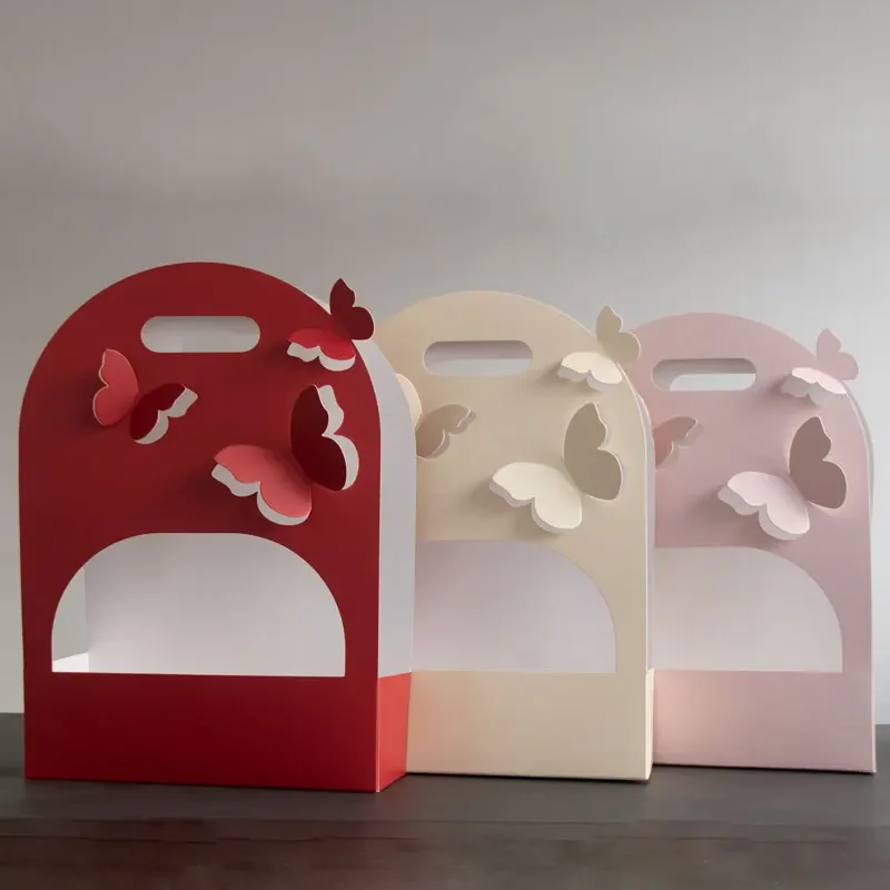 Сумка-букет бабочка корзина с выдолбленной ручкой упаковочная бумага коробка