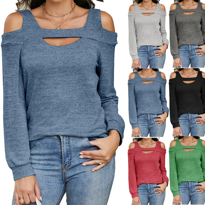 

Solid Vintage T Shirts For Women Clothes Fashion O Neck Long Sleeve Streetwear Loose Tops Female Elegant Casual Tee Shirt