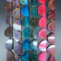 15 5strand colourful dragon veins agates rhombus slice loose beadsnatural stone onxy slab nugget pendants diy jewelry making
