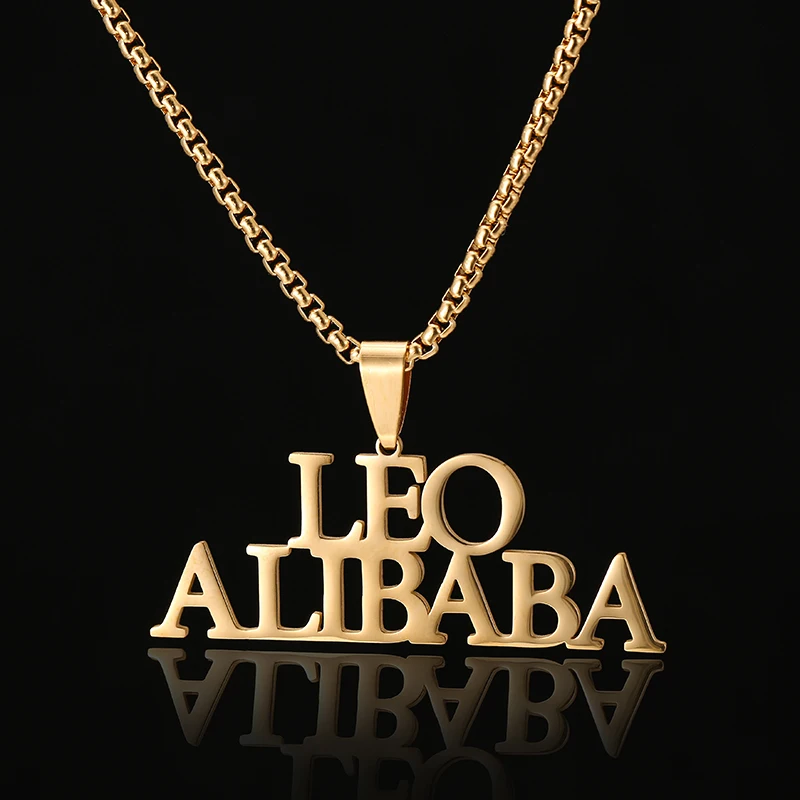 

WLP панк кубинская цепочка пользовательское имя ожерелье из нержавеющей стали для женщин мужчин персонализированный подарок кулон-табличка с именем ожерелье ювелирные изделия