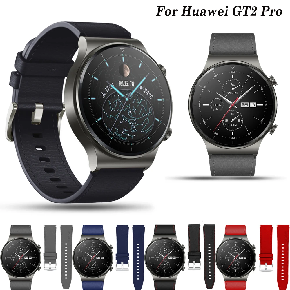 

22mm Sport Leather Band For Huawei GT2 Pro Smartwatch Belt Bracelet For Watch GT 3 GT 2 46mm/GT3 Pro 46mm Wristband Correa Strap