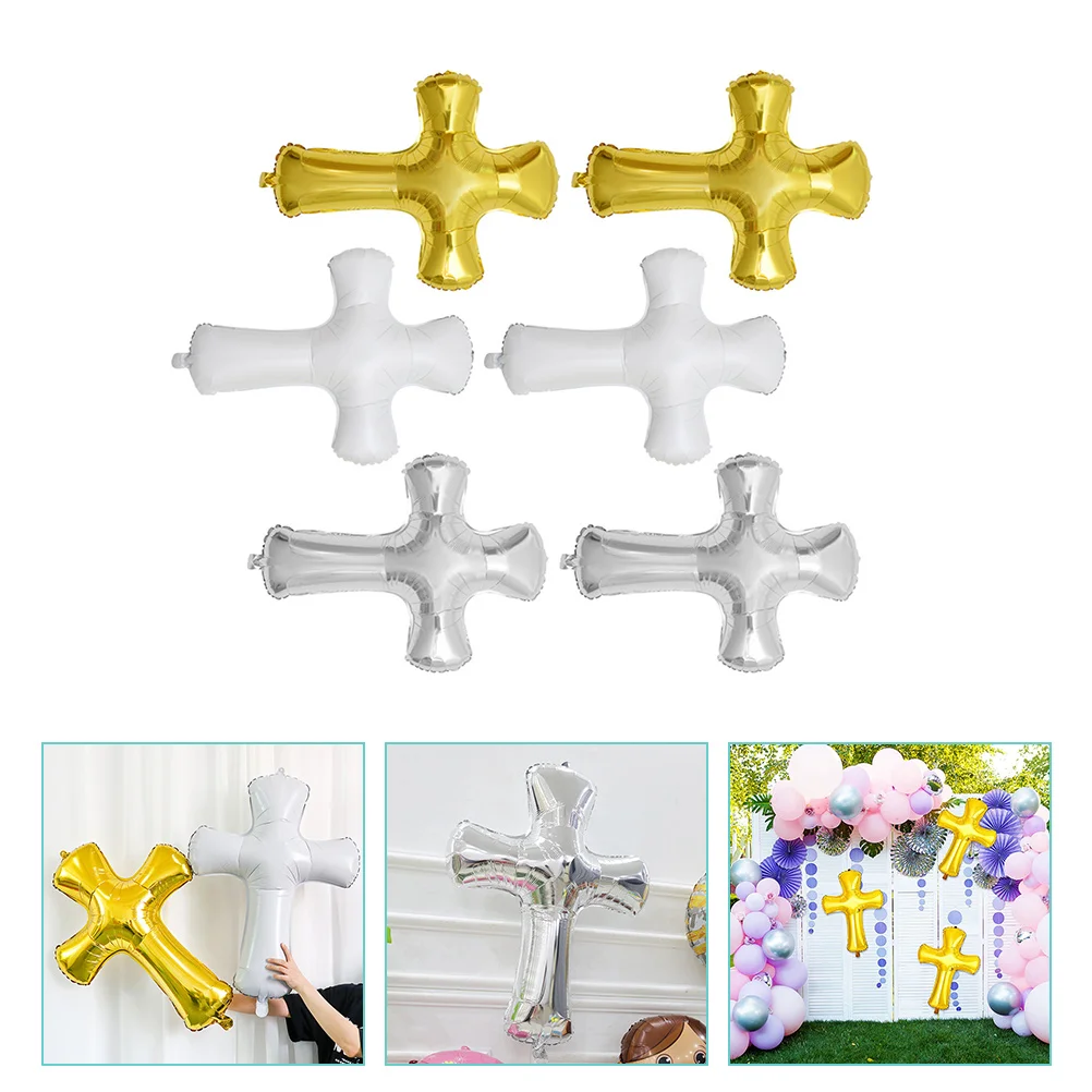 

Balloons Balloon Cross Baptism Party Communion Statues Jude St Christening Shape Religious Decorations Memorial Gold Holy Shower