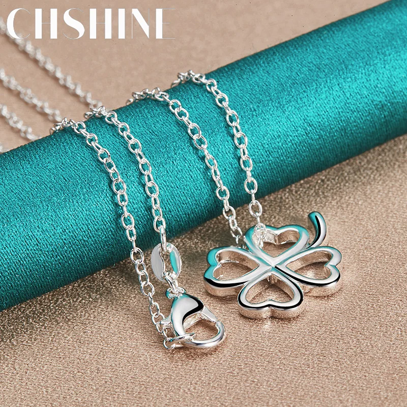 

CHSHINE 925 Sterling Silver Lucky Clover Pendant 16-30 Inch Necklace for Women's Charm Wedding Engagement Fashion Jewelry