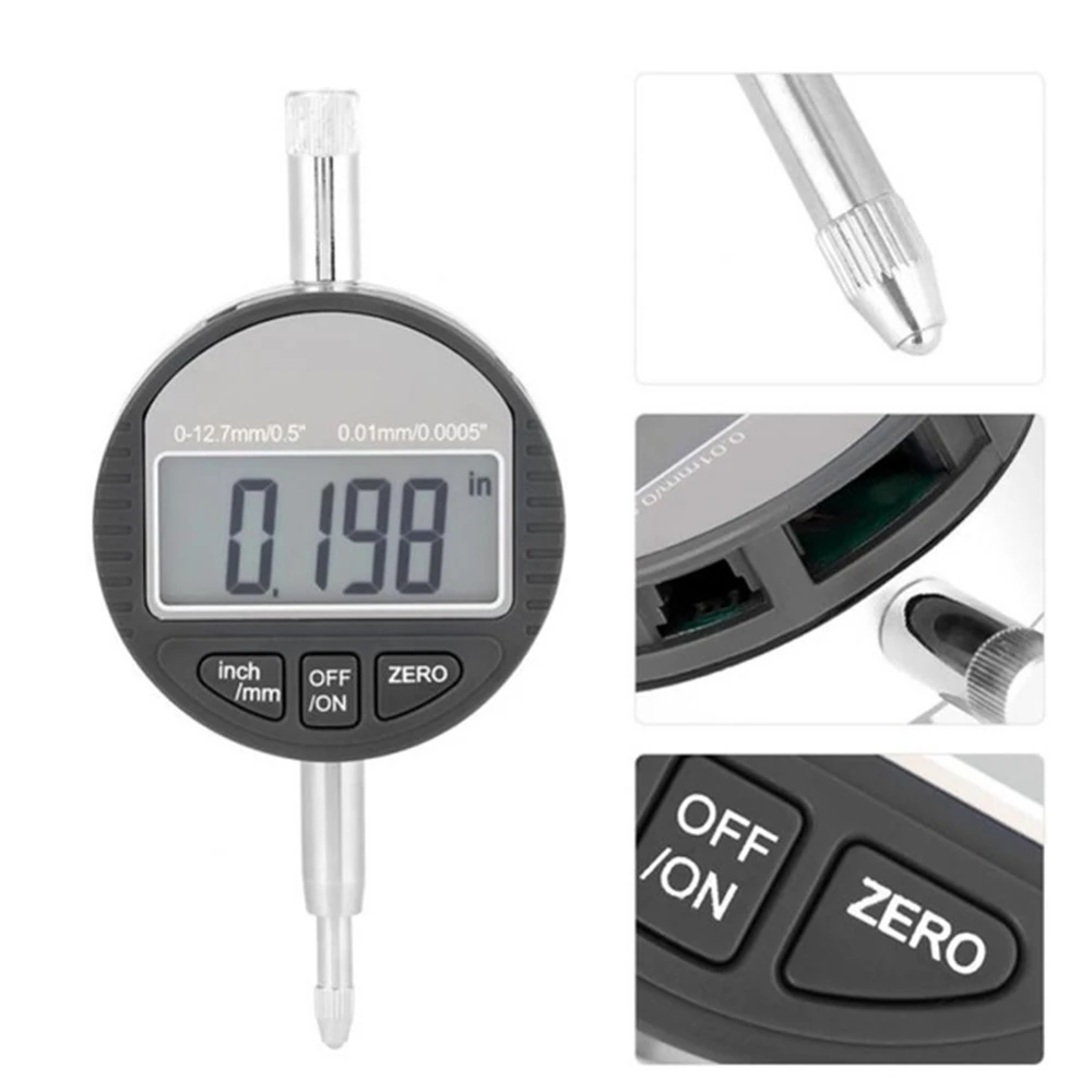 

0.001mm Electronic Micrometer 0.00005" Digital Dial Indicator 0.001mm 0-12.7mm/1inch Test Indicators Electronic Indicator Gauge