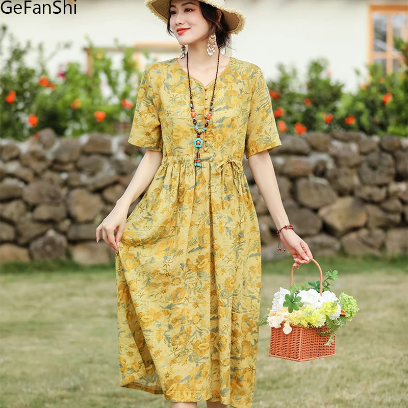 

Женское пляжное платье на завязках, повседневное свободное платье с коротким рукавом и V-образным вырезом, элегантная одежда для отдыха, лето 2023