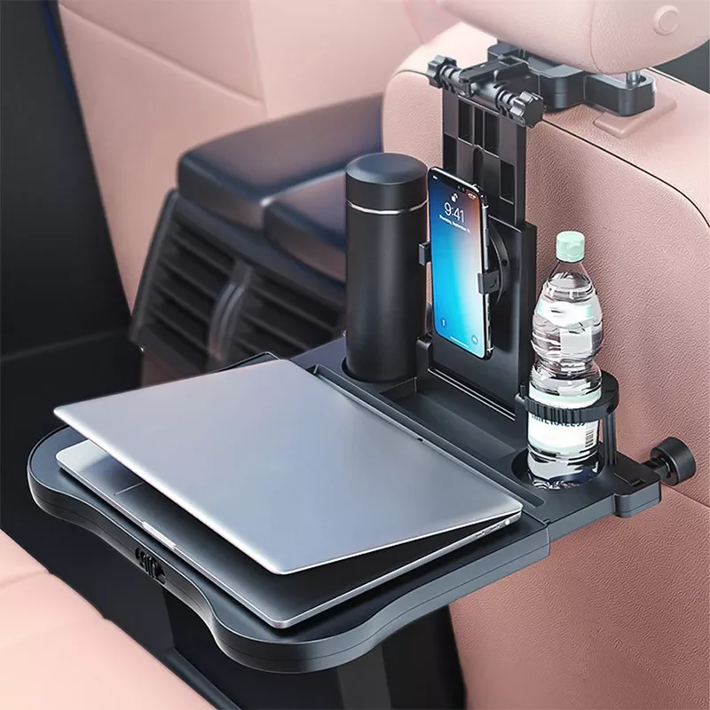 

Seat Back Foldable Tray For Food Drink Laptop Hanging Table Auto Seatback Desk With Cup Phone Holder Car Interior Accessorie