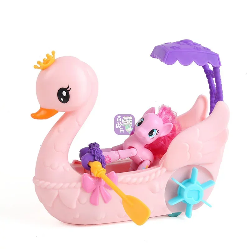 

My Little Pony Friendship is Magic PinkiePie Row Ride Swan Boat Music Explore Equestria Children Play House Toy Birthday Gifts
