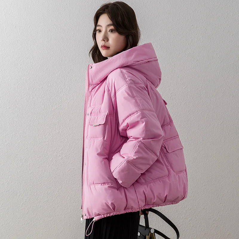 New 2022 Coats Female Loose Puffer Parkas Oversize Outwear Women Short Jacket Winter Parkas Thick Hooded Cotton Padded Jackets