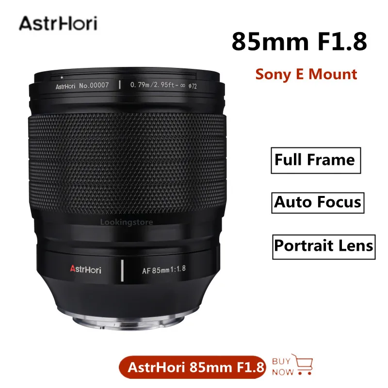 AstrHori 85 мм F1.8 AF Полнокадровый портретный объектив с автофокусом для Sony E Mount Camera A6500 A6400 NEX-5A A6600