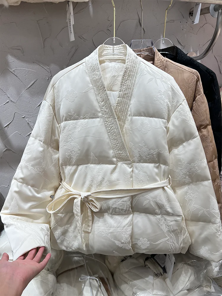 National Sle 2024 новая ретро свободная куртка на шнуровке с v-образным вырезом и