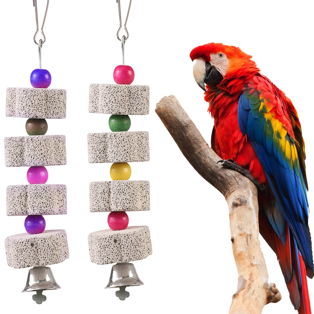 

Stone Mineral for Ornament Parrot Pet Supplies Bird Cage Toy Grinding Stone Flower Shape Chew Bite Hang Style Parakeet Toy 1Pc