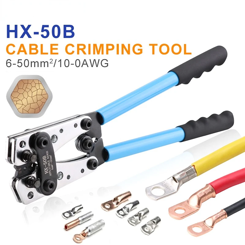 

HILIXUN HX-50B crimping clamp wiring clamp bare terminal clamp YO copper aluminum cable crimping clamp 6-50mm2