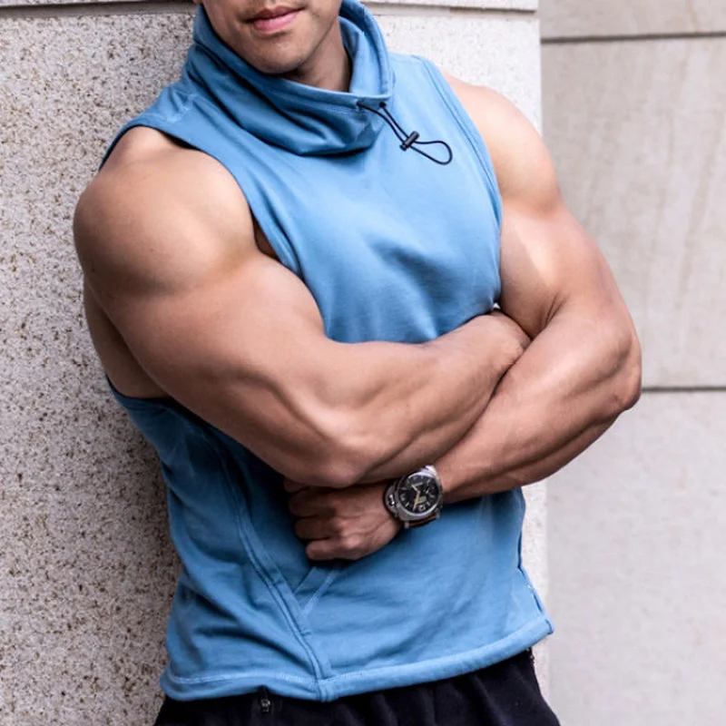 

Mens Bodybuilding Tank Tops Summer Sleeveless Slim Fit Vest Solid Colour Muscle Shirt Fashion Gym Clothes Casual Mens Tank Tops