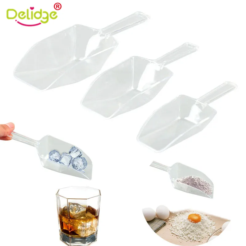 

3Pcs Plastic Buffet Food Kitchen Tool Scraper Flour Shovel Sweets Candy Spoon Ice Scoop for Wine Beer Shovel Cookie Scoops