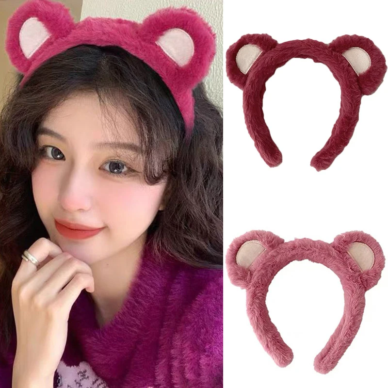 

Women Girl Cute Bear Ears Plush Headband Korea Lovely Simple Hairbands Soft Hair Hoops Headdress Fashion Girls Hair Accessories
