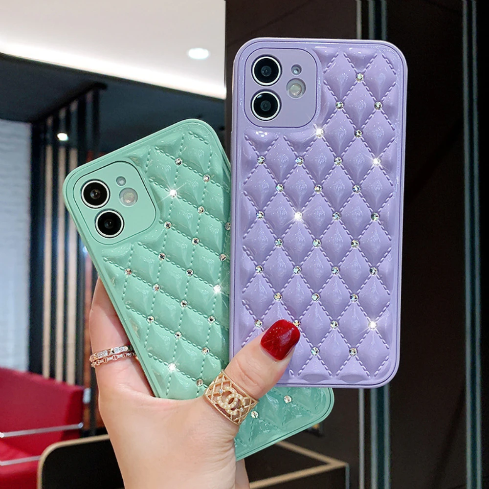 

Multicolor Fashion Phone Case With Drill All Inclusive Shockproof Protective Cover For iPhone7 8 Plus X XR XS 11 12 13 Pro Max