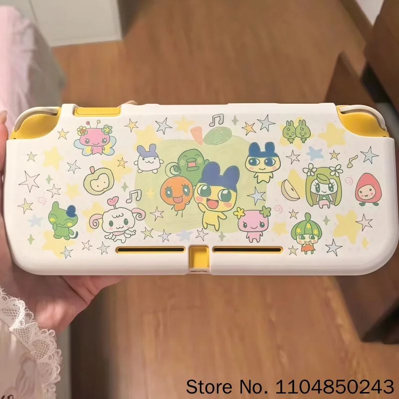 Фото Оригинальный защитный жесткий чехол Tamagotchi Switch с дизайном в виде зеленого яблока и мультяшного лесного пейзажа для игровых консолей Switch Oled Lite №1