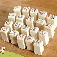kawaii wooden cat piggy diy scrapbooking rubber stamp for girls diary decoration school stationery craft standard wooden stamps