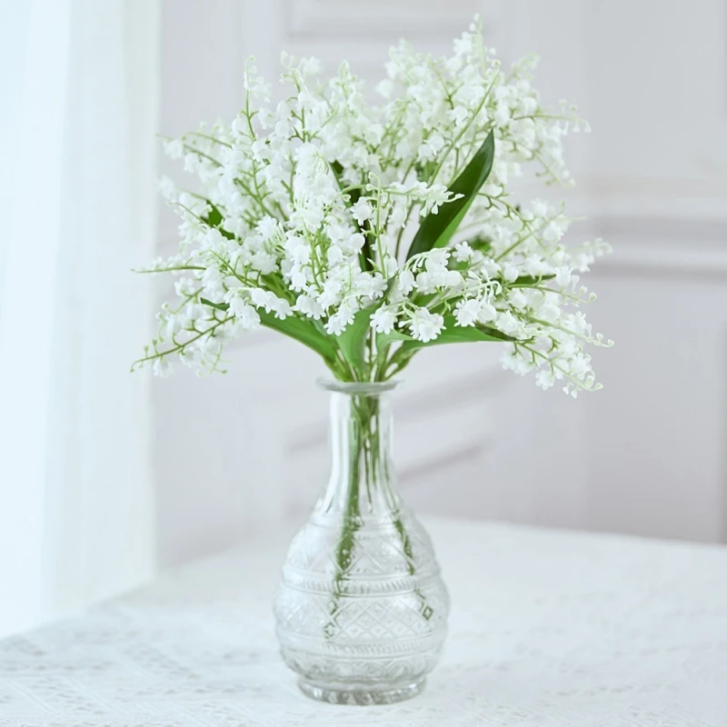

Artificial Lily of The Valley May Flower Wind Chime Orchid Bouquet Artificial Dried Flowers
