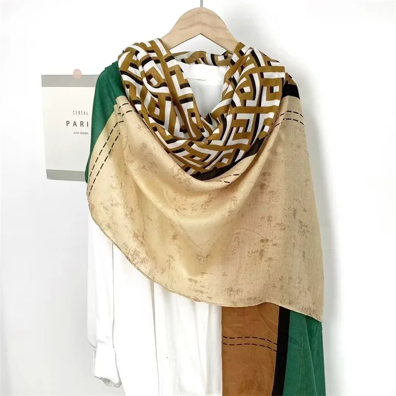 Женский осенне-зимний шарф из искусственного кашемира теплая шаль пашмины