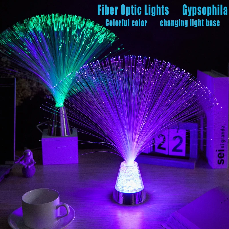 

Fiber Optic Light LED Decorative Starlight Atmosphere Light Three-color Colorful Starry USBAA/AAA Battery Night Light Table Lamp