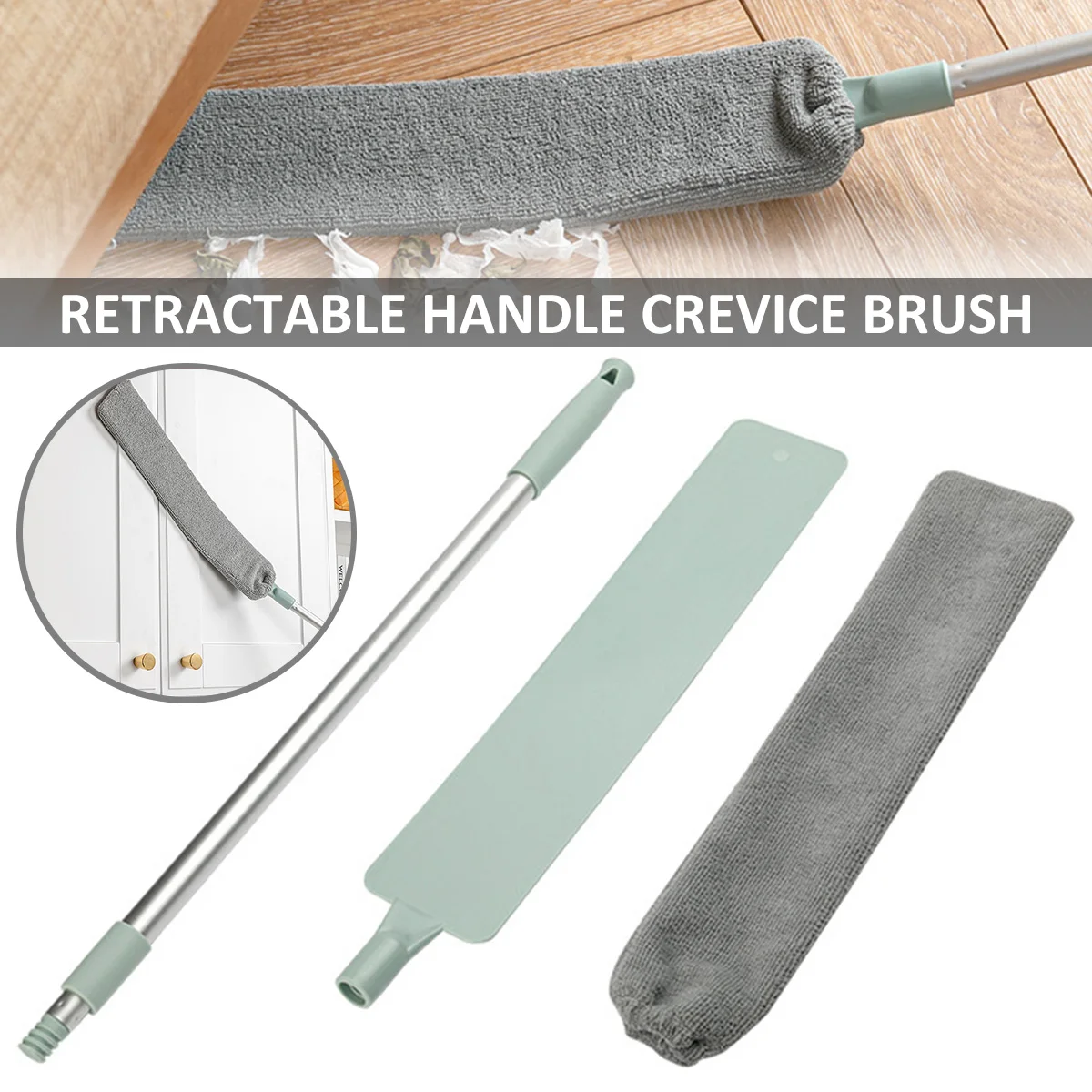 

Long Handle Bedside Dust Brush Cleaning Brush for Sofa Gap Flexible Floor Mop Home Cleaning Tool Retractable Gap Dust Cleaner