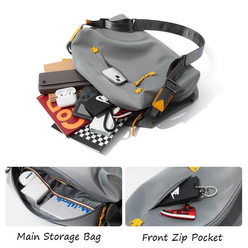 Oxford Crossbody Sling Bag Men Zipper Large Capacity Waterproof Multifunction Fashion Design For Teenage Shoulder Travel Bags
