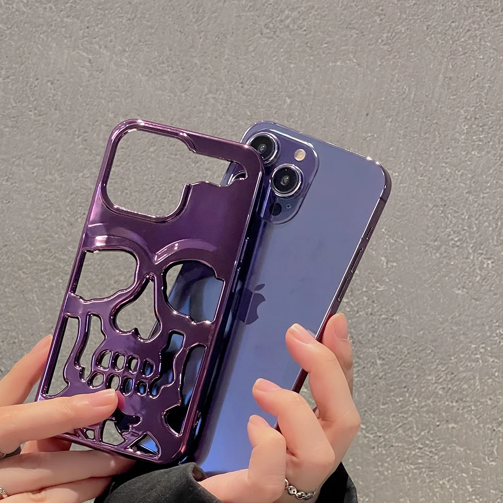 Halloween Gift Creative 3D electroplating skeleton Phone Case For Iphone 11 12 13 14 Pro Max plus Cover
