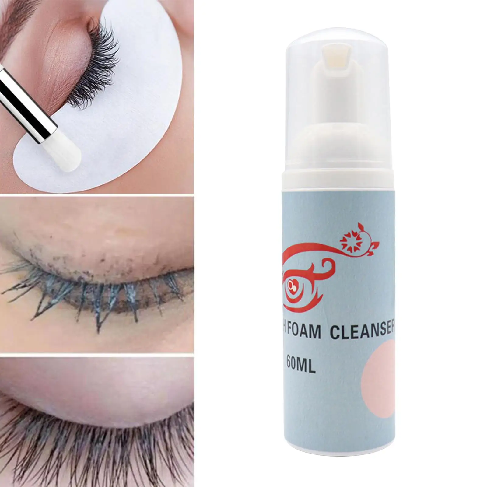 

Eyelash Extension Cleanser Cleaning Foam 60ml Mascara Remover Safe for Home