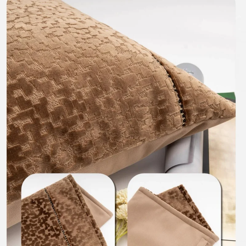 Подушки коричневого цвета роскошная бархатная жаккардовая коллекция чехол для