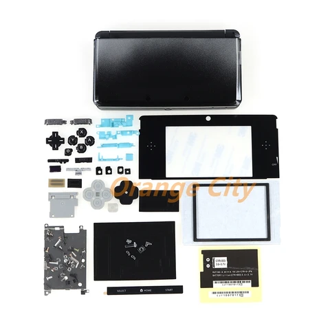 Корпус для 3DS чехол, полный комплект с объективом для экрана, запасные части для замены и ремонта крышки с набором кнопок + наклейка 3M, 1 комплект