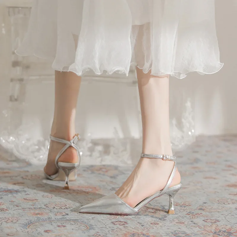 Потрясающие туфли на высоком каблуке в сказочном стиле летняя новая приталенная