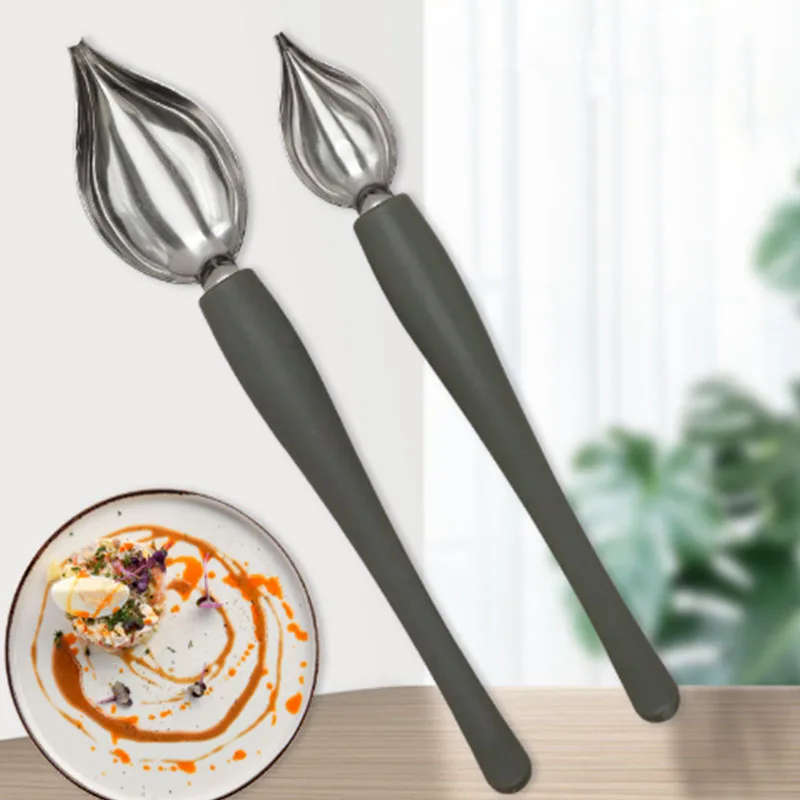 1/2pcs Piping Spoon Cake Cakes Culinary Spoons Dessert DIY Coffee Chocolates Drawing Chef Pencils Saucier Drizzle Set Draw Tool