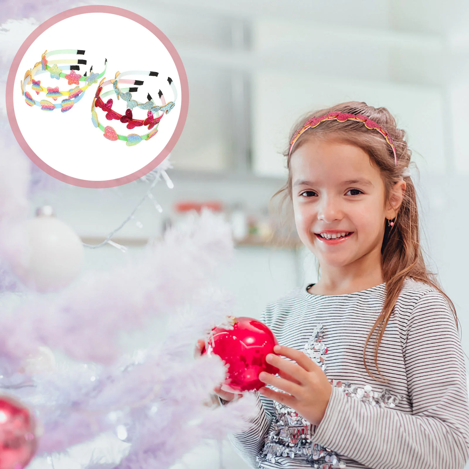 

6Pcs Children Glitter Powder Hair Hoops Creative Non-skid Headdress for Party