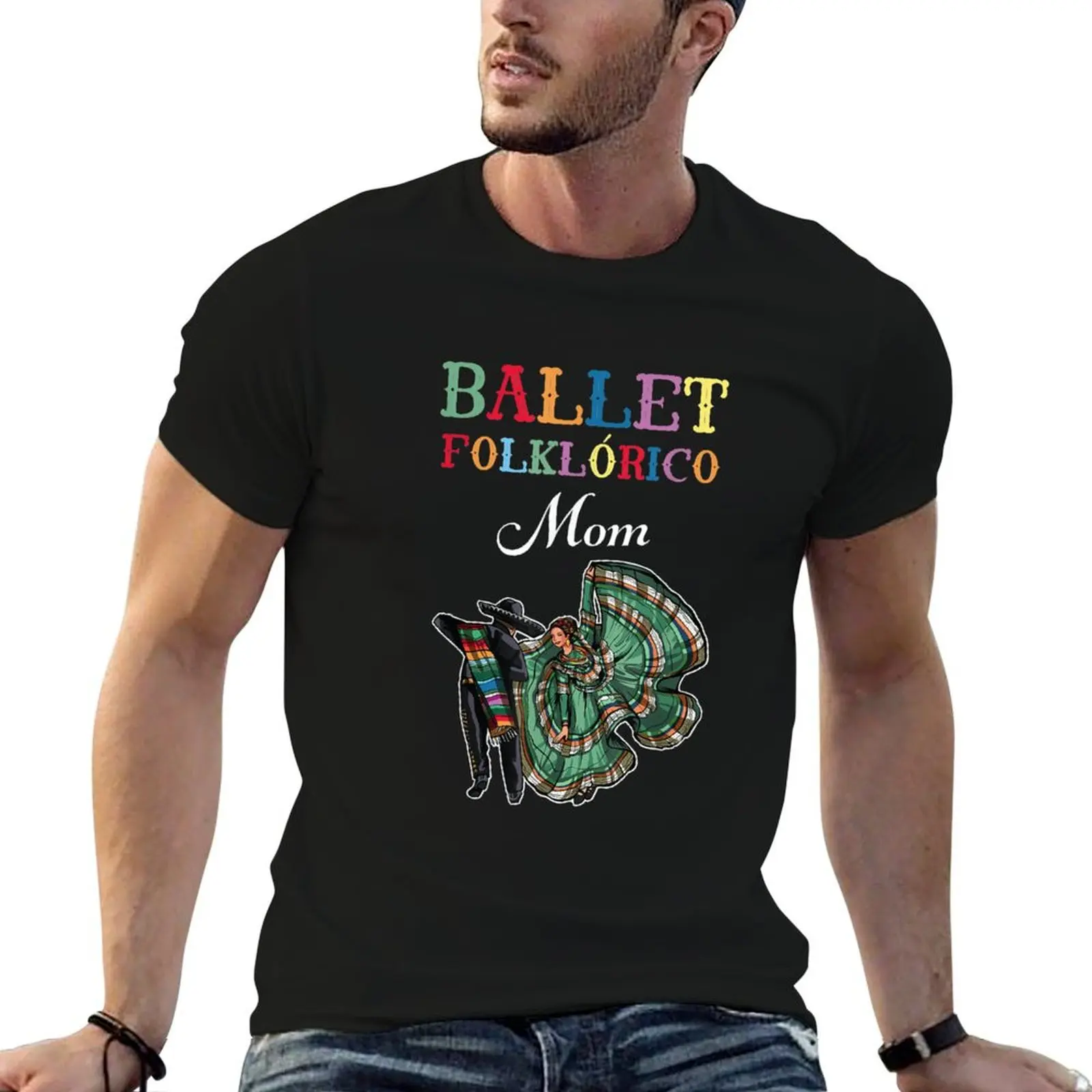 Фото Футболка Ballet Folklorico Mom, мужская футболка, роскошная футболка, персонализированные футболки для мужчин, забавная футболка с графическим рисунком №1