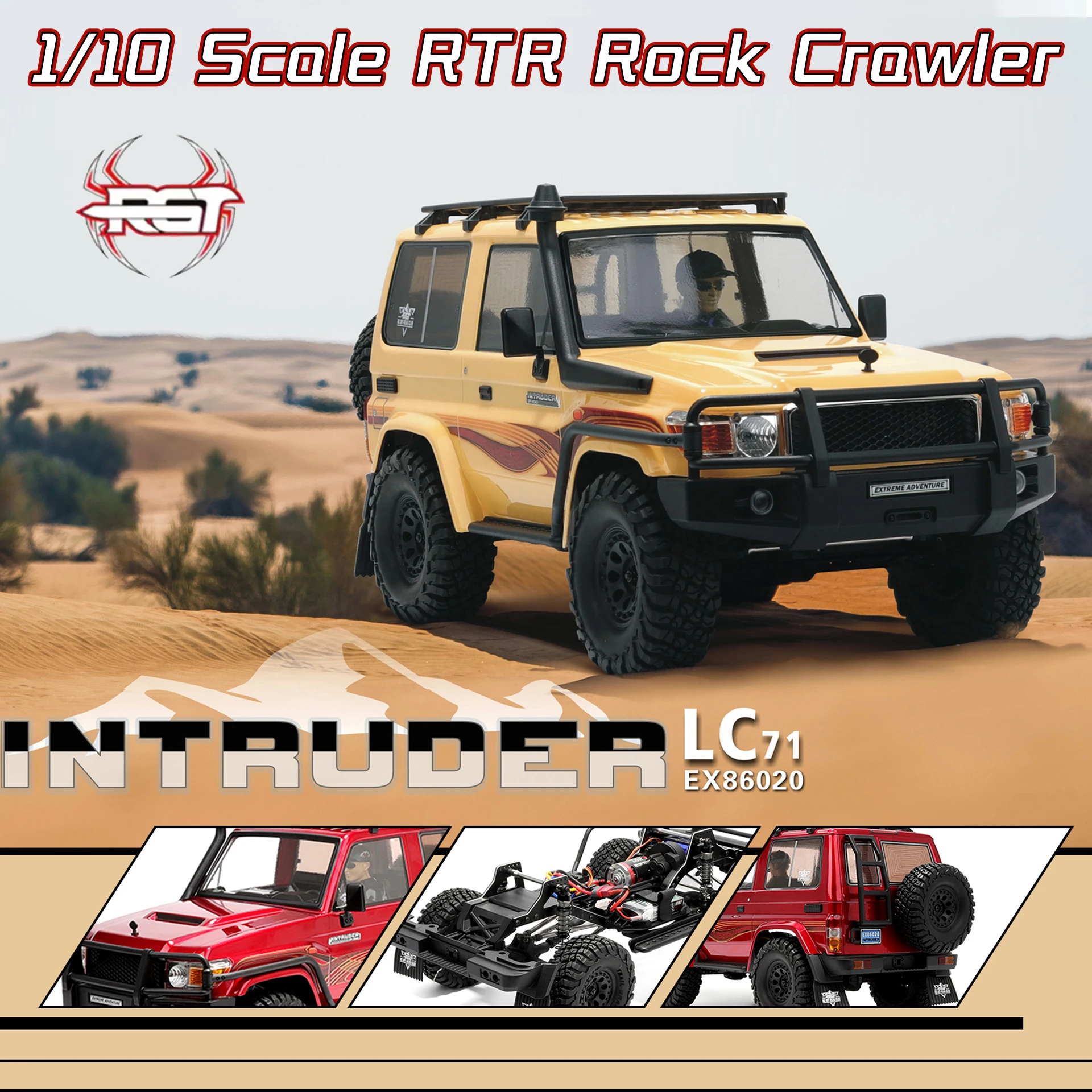 Фото RGT EX86020 Радиоуправляемый автомобиль LC71 RTR 1/10 4WD Автомобиль с дистанционным управлением 2,4G RC Электрическая модель автомобиля Rock Crawler Игрушки для взрослых и детей №2