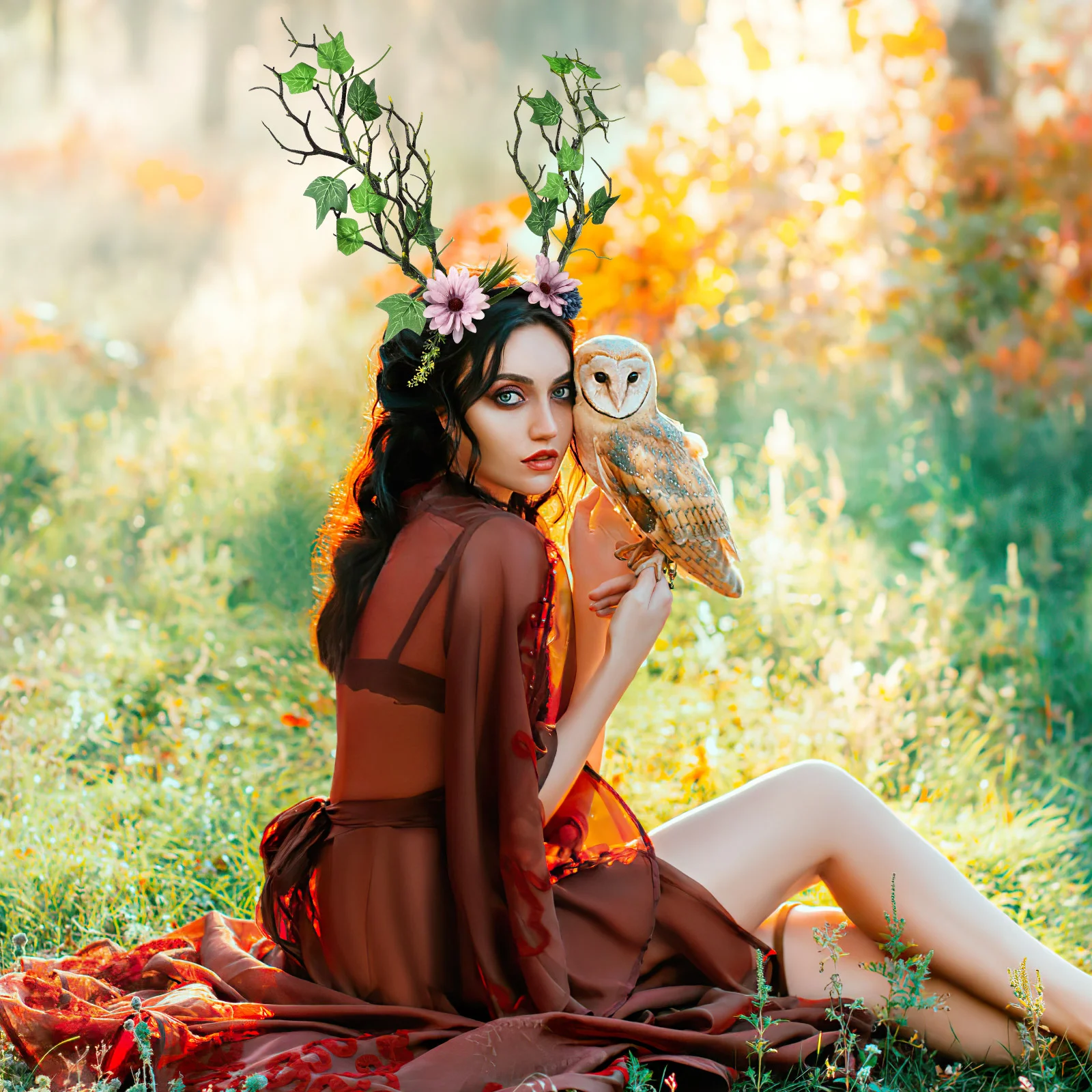 Повязка на голову с ветками деревьев декор для косплея праздничный головной убор