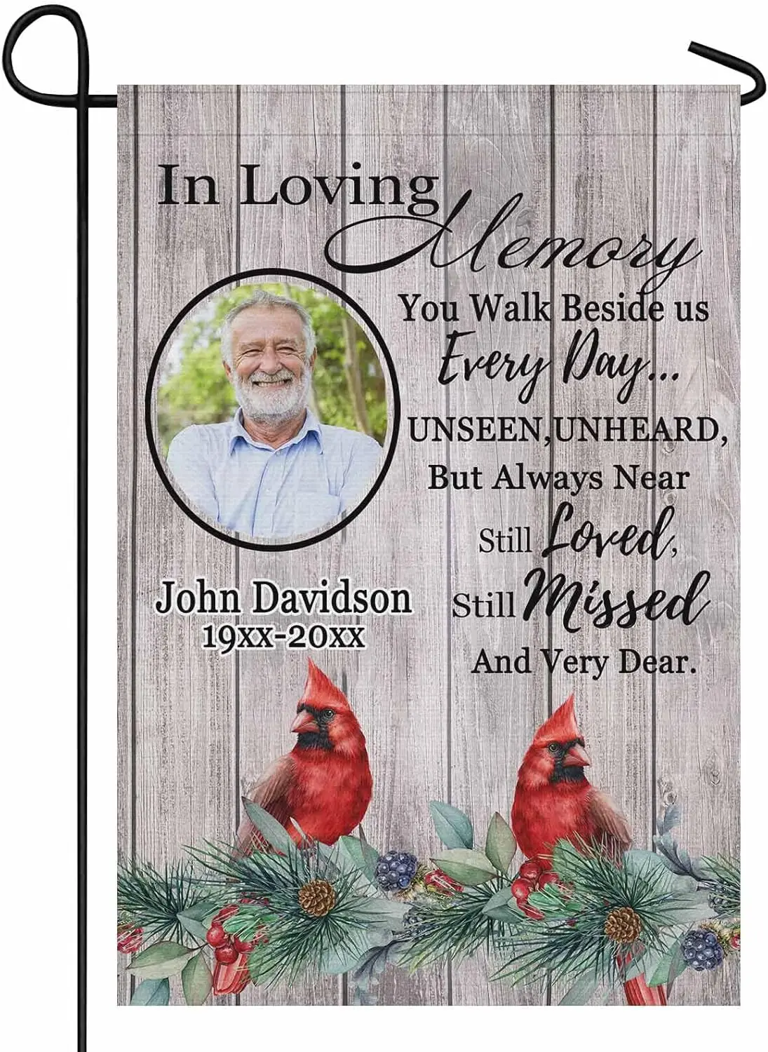 YesCustom персонализированный памятник садовые флаги пользовательский Кардинал в