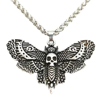 nostalgia skull jewelry insect death moth jewelry gothic butterfly pendant necklace dropshipping